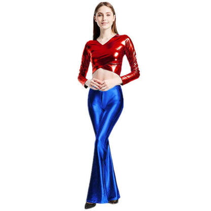 Metallic Glitter Bell Bottoms