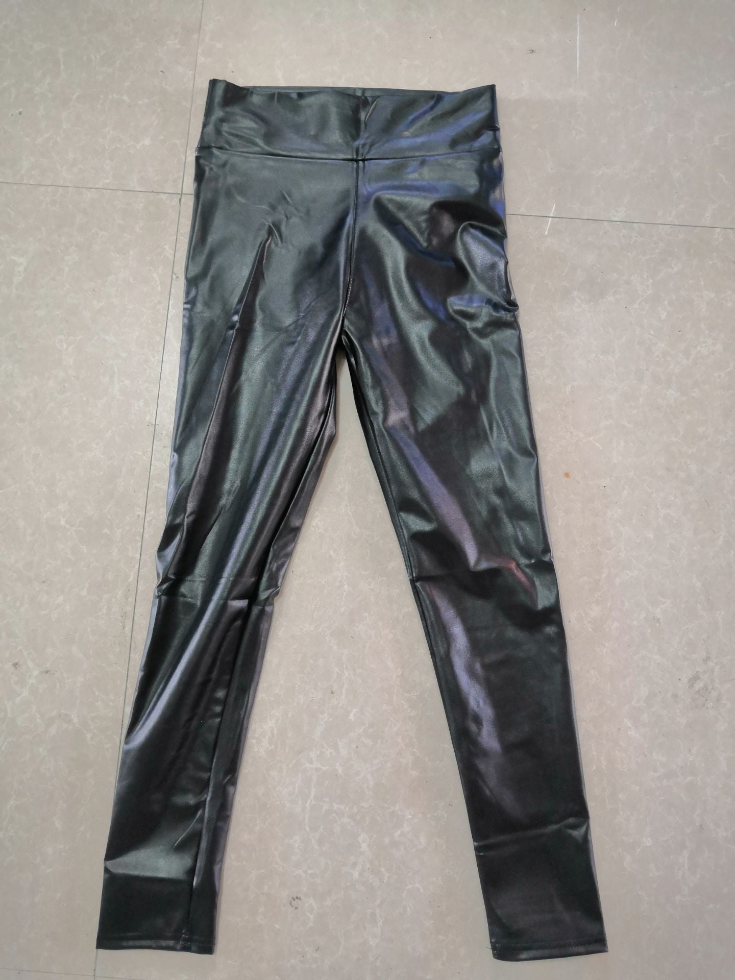 Leather Elastic High Waist Leggings