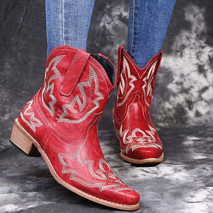 Wedge Heel Cowgirl Boots
