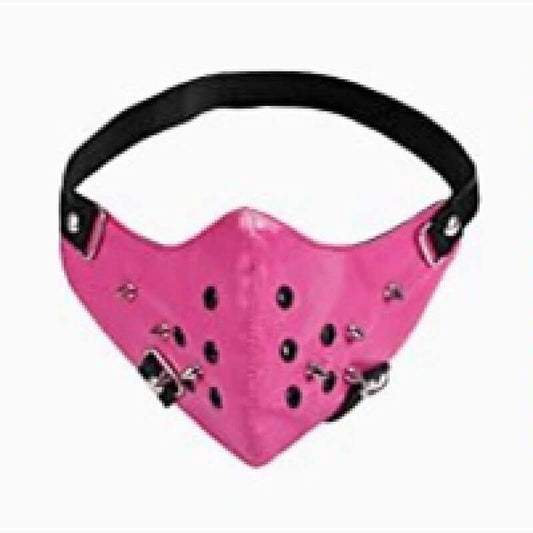 Punk Leather Mask With Jewelry