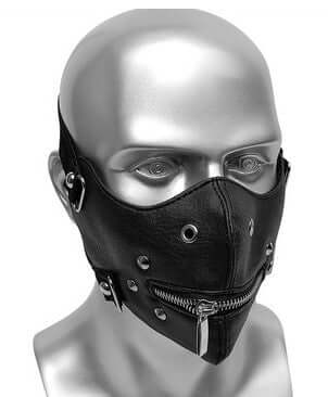 Punk Leather Mask With Jewelry
