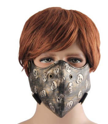 Punk Leather Mask With Jewelry