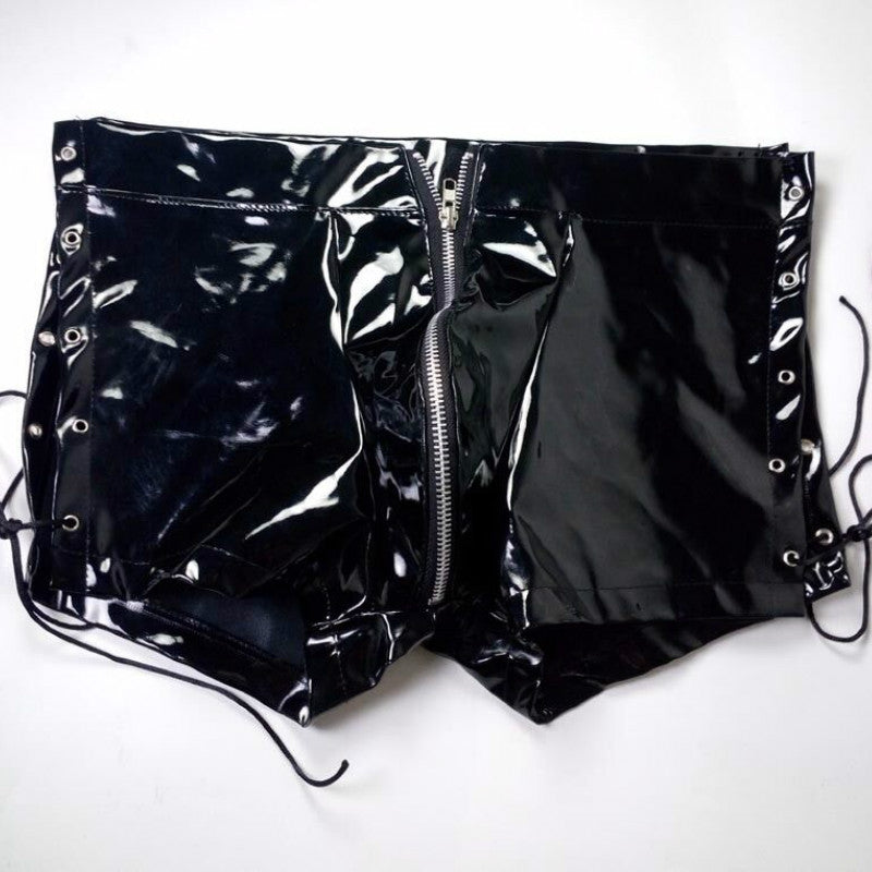 PU Leather Short with Tied Sides