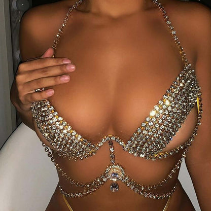 Rhinestone Chest Chain