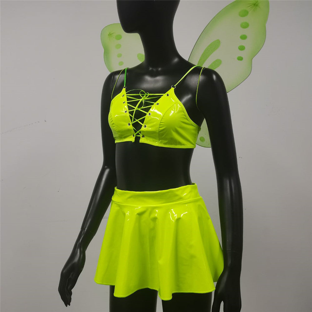 Lingerie Set Split Skirt Wings Costume