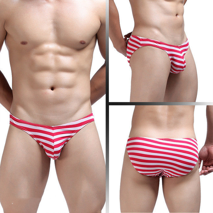 Men's Low Waist Sexy Fashion Striped Briefs