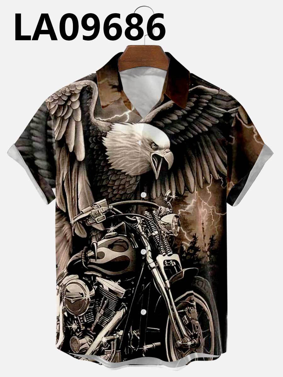 Men's Summer Hawaiian Car Digital Print Shirt