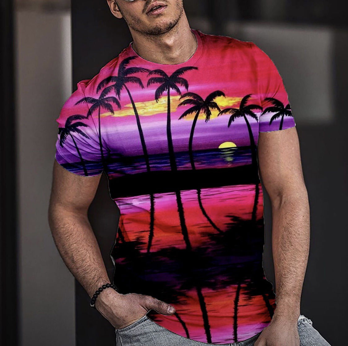 Beach 3D Printing T-shirt