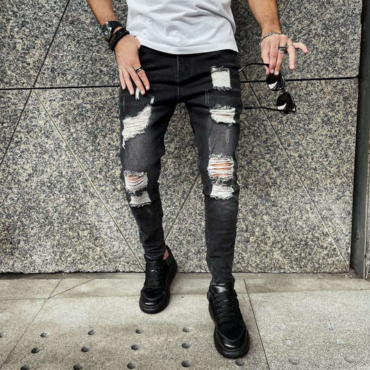 Ripped Leisure Slim Fit Jeans