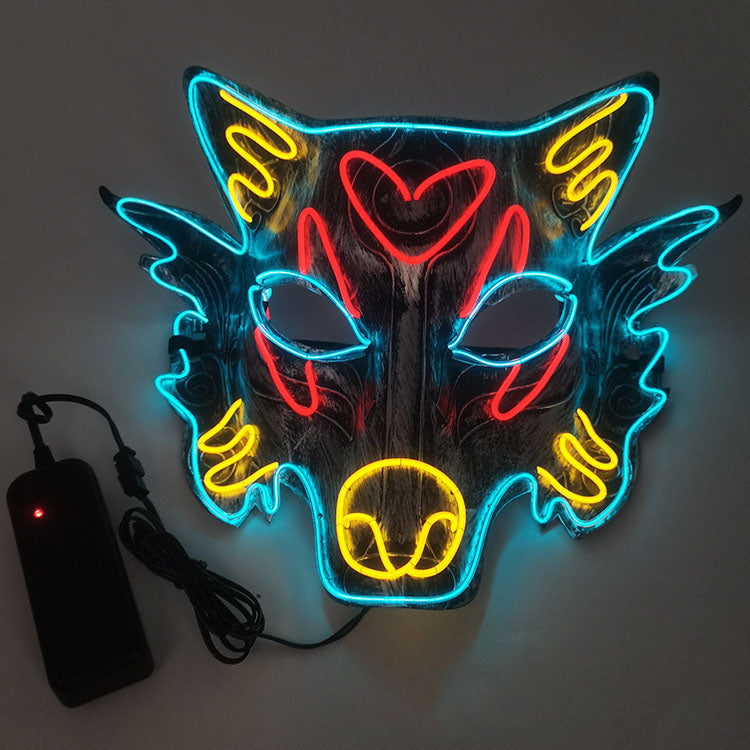 LED Masquerade Wolf Head Mask