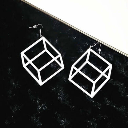 3D Neon Cube Earrings