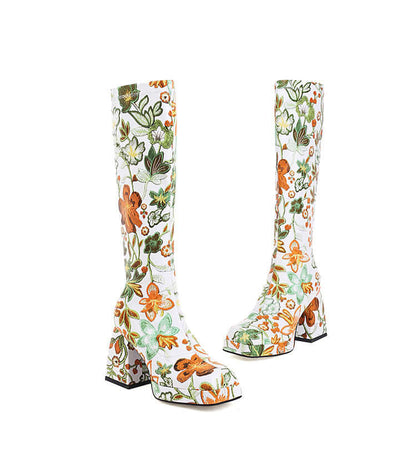 Square Toe Knee Boots