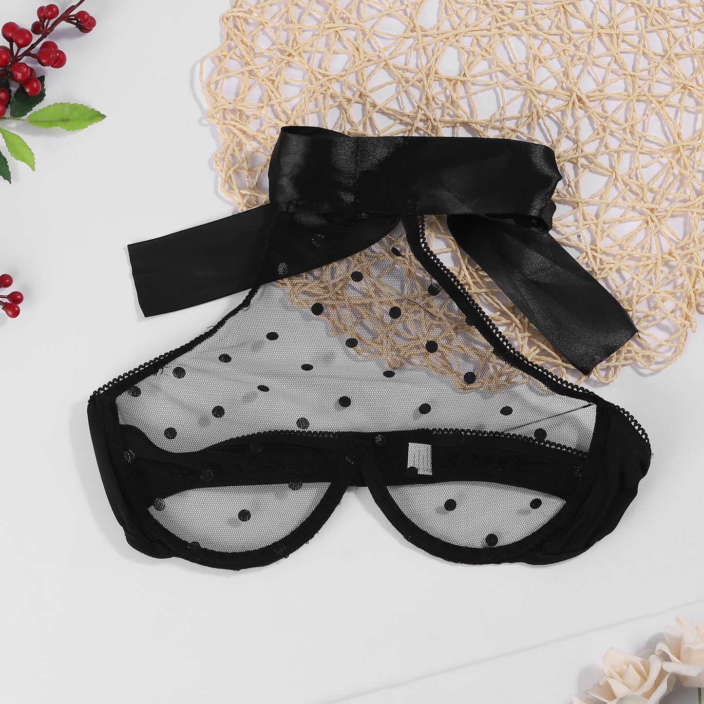 Glitter Dot Lingerie Three Piece Set