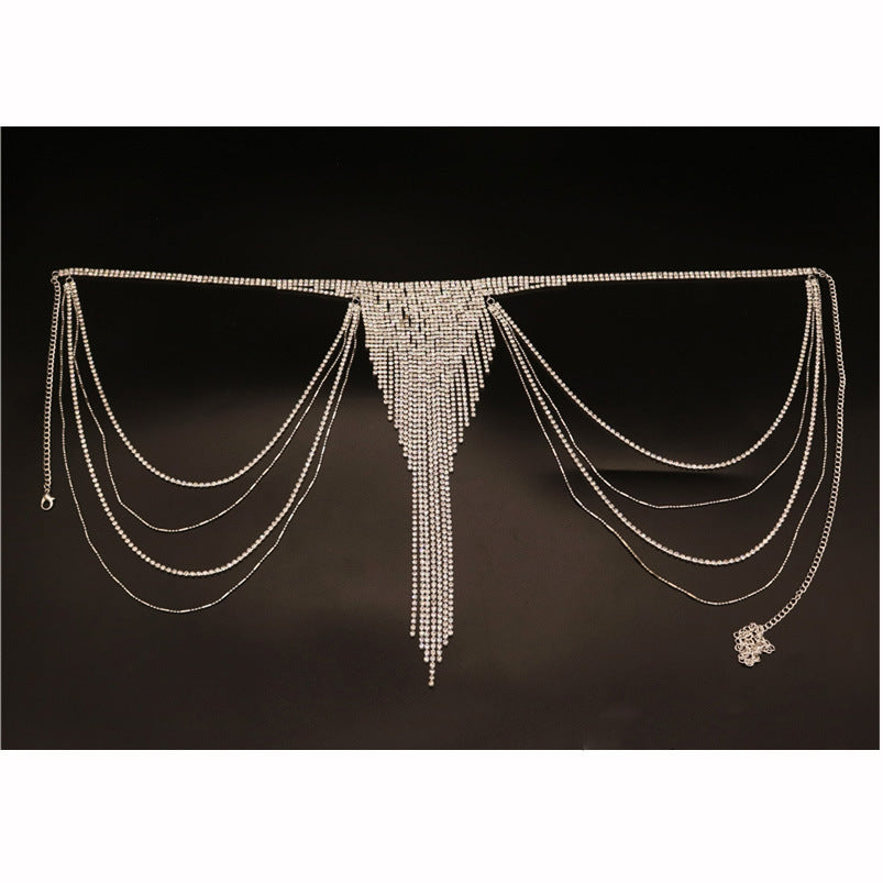 Fringed Nightclub Rhinestone Body Chain Set