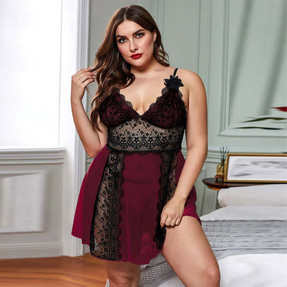 Plus Size Deep V Nightgown