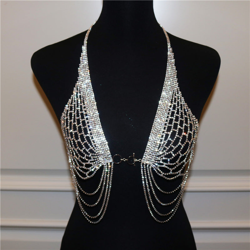 Fringed Nightclub Rhinestone Body Chain Set