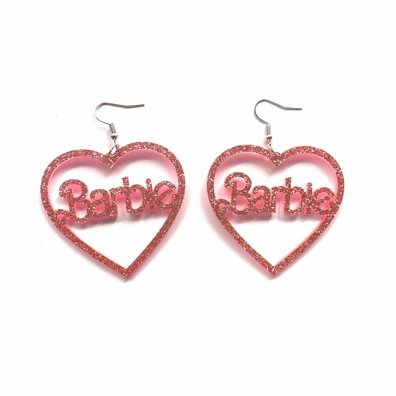 Pink Glitter Earrings