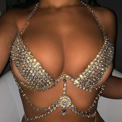 Rhinestone Chest Chain