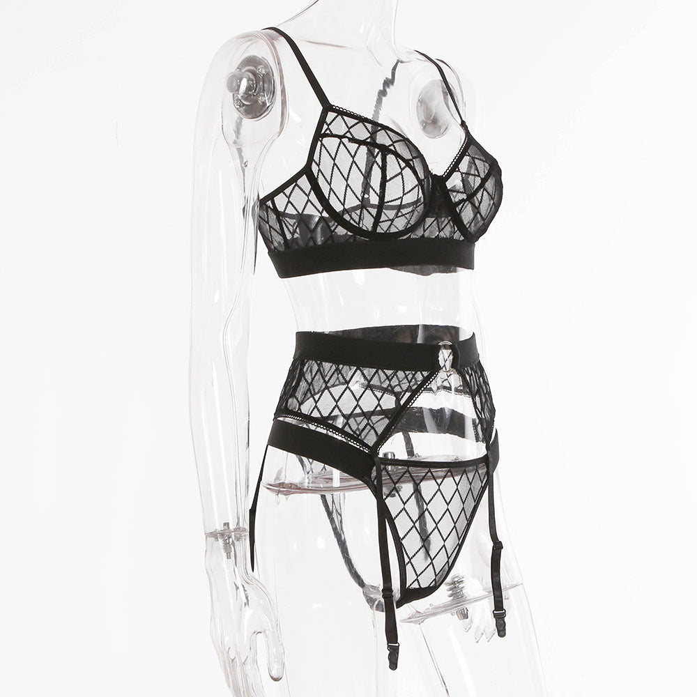 Three-piece Mesh Set with Girdle