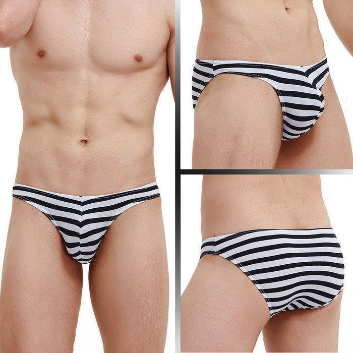 Men's Low Waist Sexy Fashion Striped Briefs