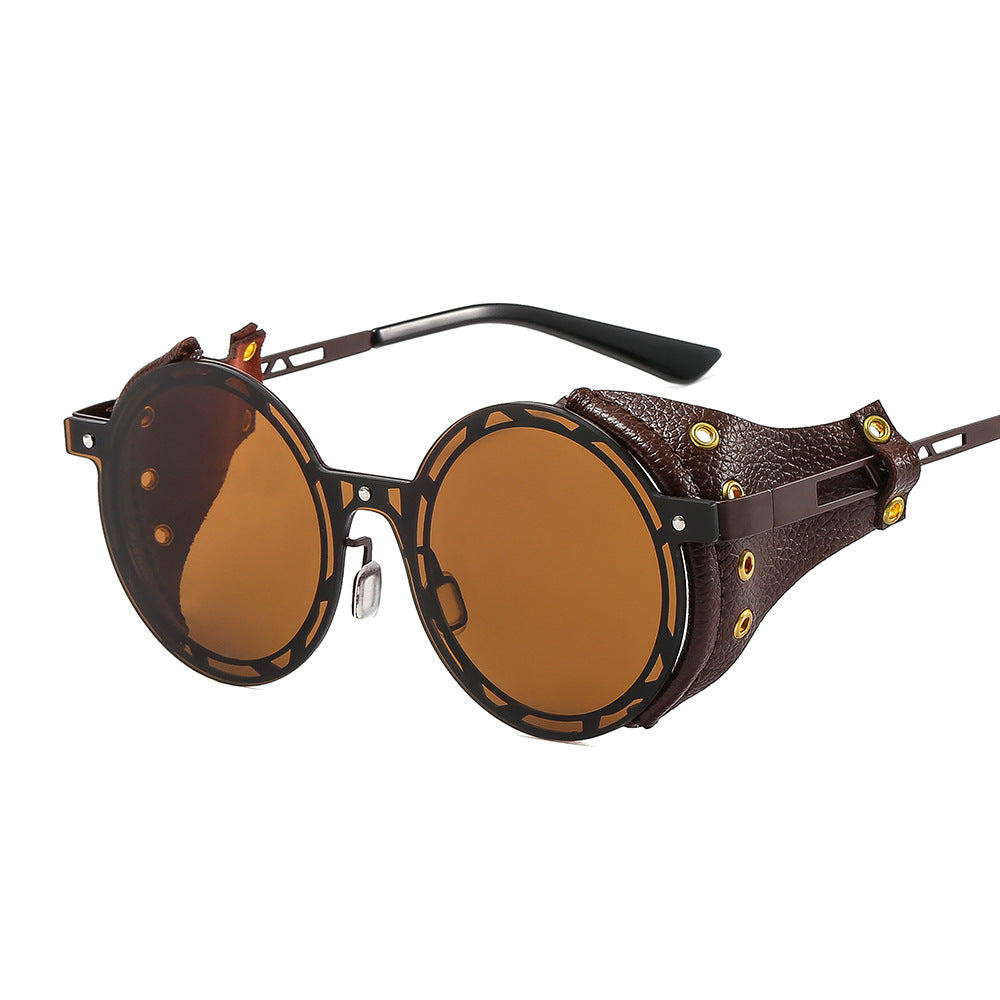 Metal Punk Steam Round-frame Sunglasses