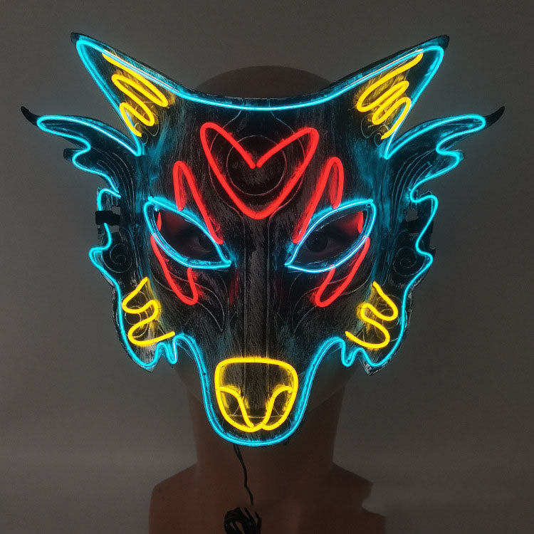 LED Masquerade Wolf Head Mask