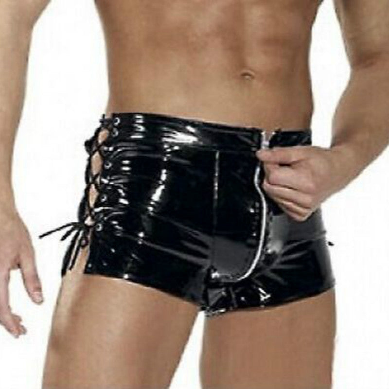 PU Leather Short with Tied Sides