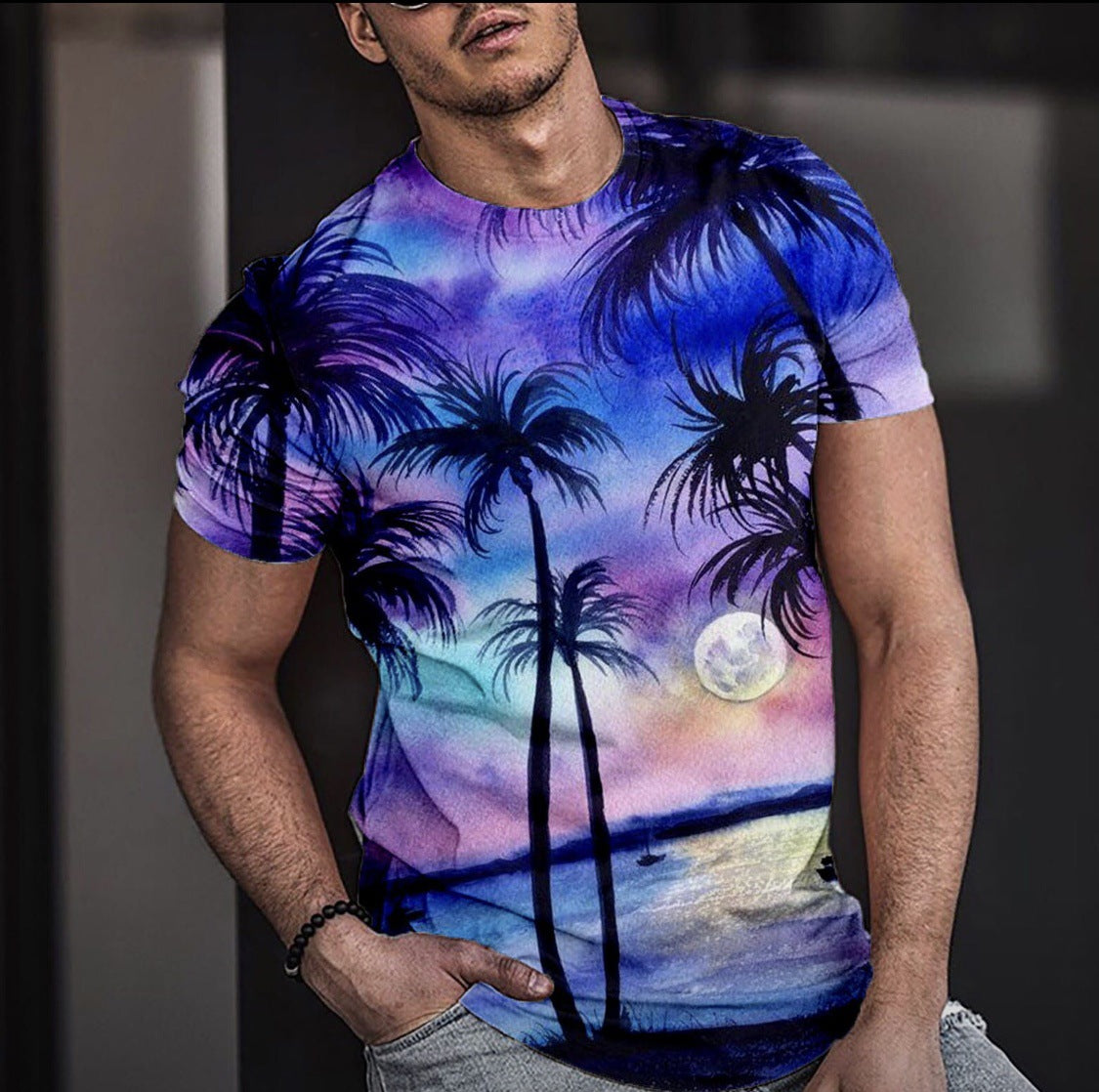 Beach 3D Printing T-shirt