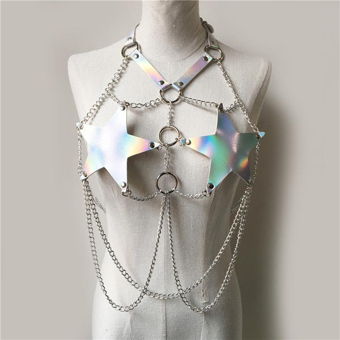 Metallic Star Chain Top