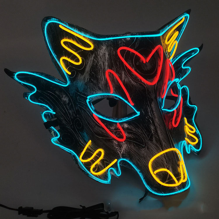 LED Masquerade Wolf Head Mask