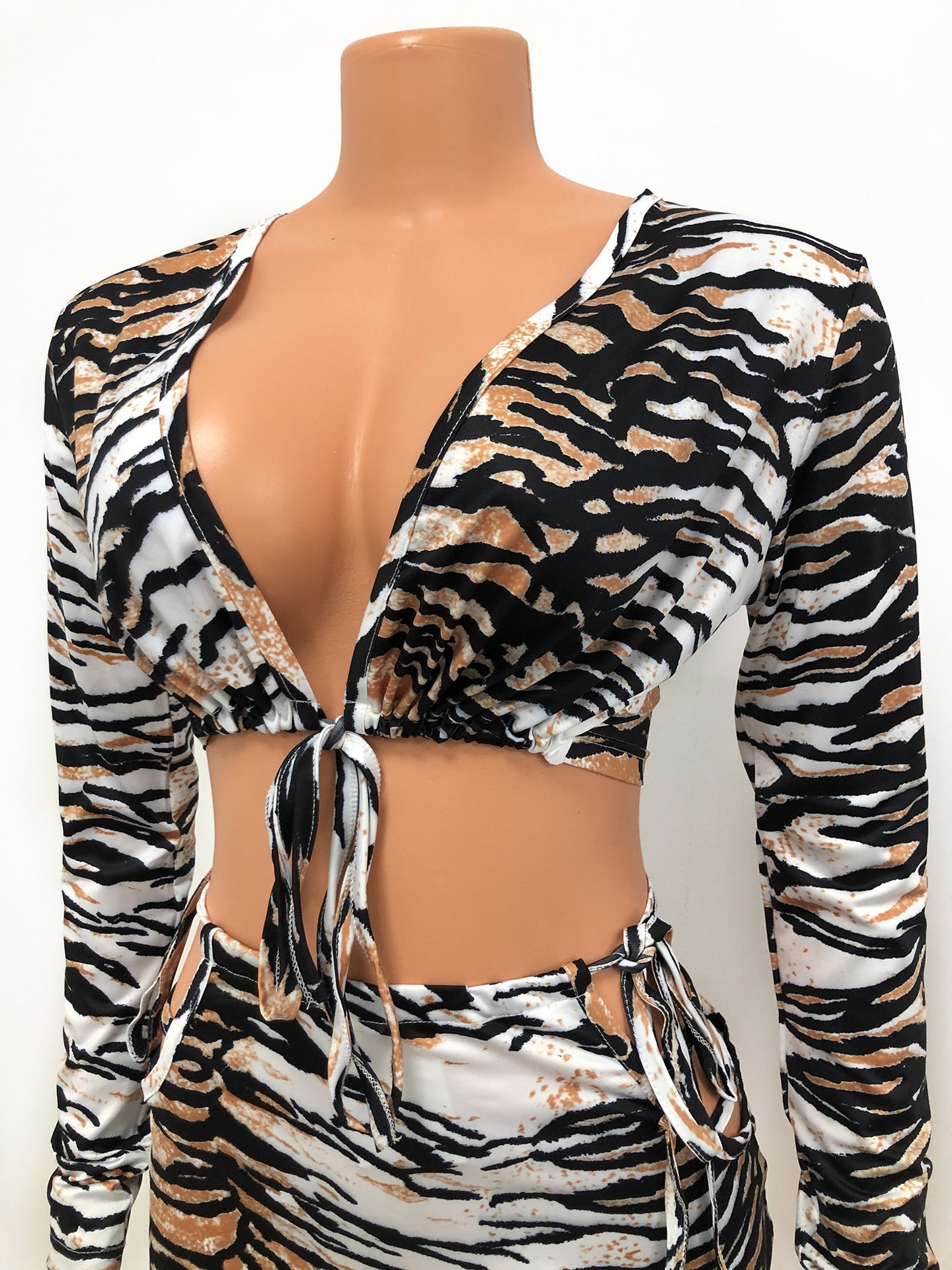 Tiger Print Skirt Suit